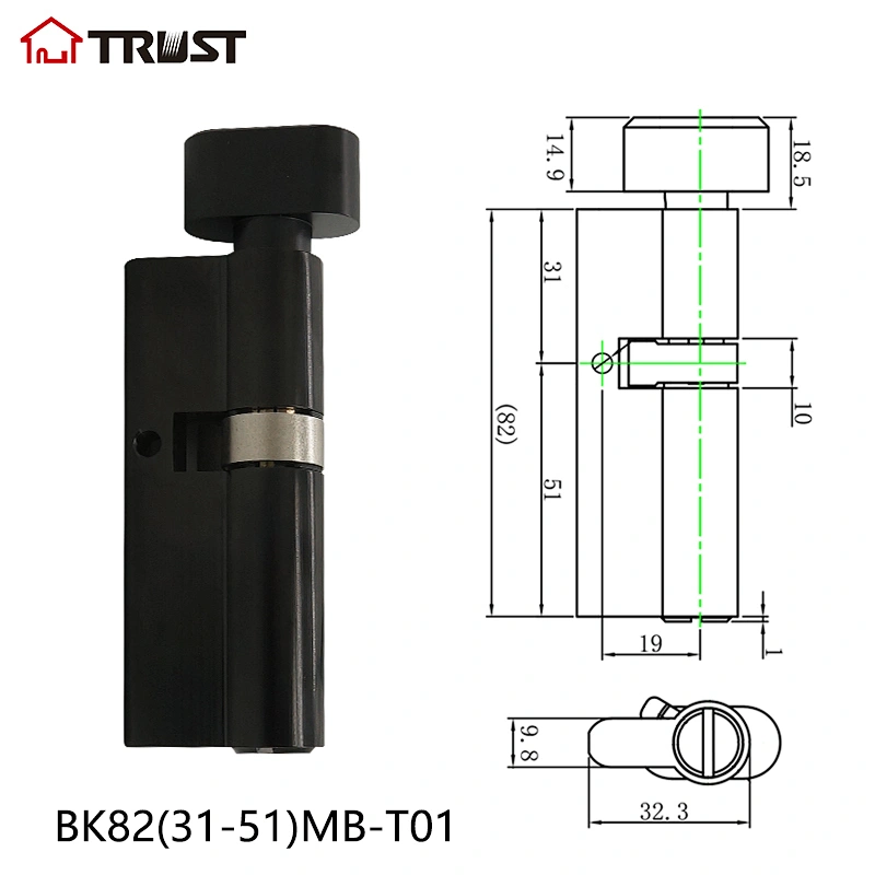 华信BK82(31-51)MB-T01全铜浴室锁芯 卫浴锁芯可定制欧标多色可选